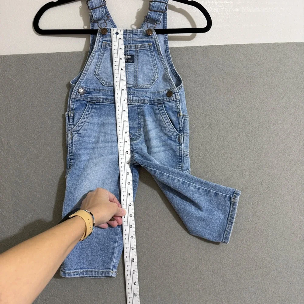 OshKosh Bgosh Kids Light Wash‎ Denim Bib Overalls Carpenter Blue Jeans farm